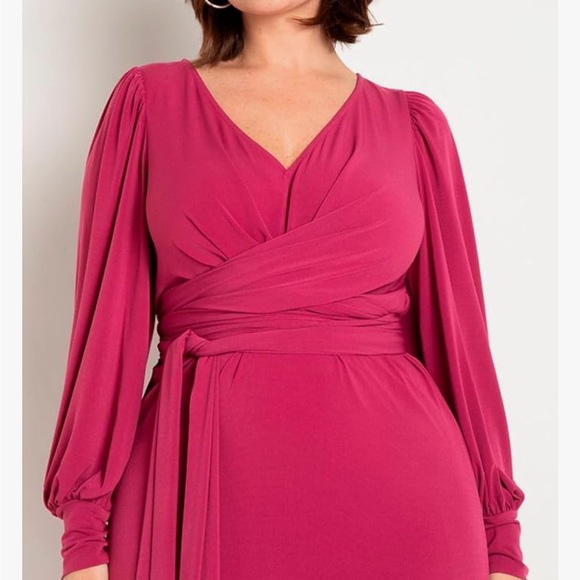 Eloquii Pink Long Sleeve Dress - Picture 2 of 4